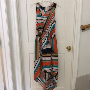 Striped High Low Dress